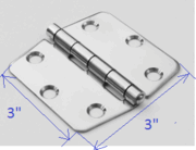 Stainless Steel Hinge with Three Holes